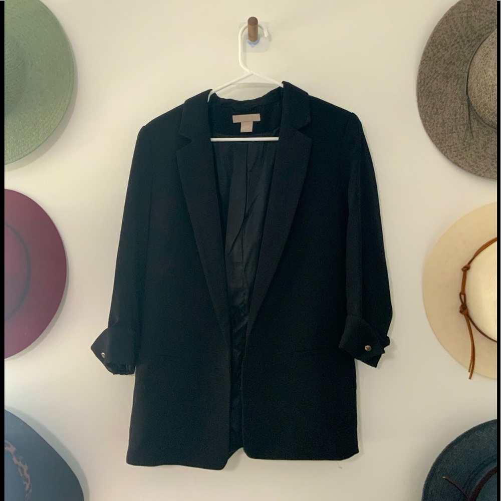 Black Blazer w/ gold wrist button